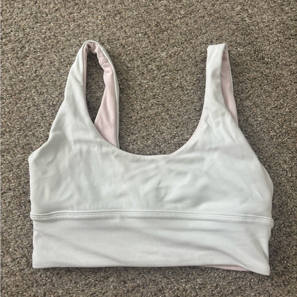 Lululemon White Sports Bra Seamless Comfort